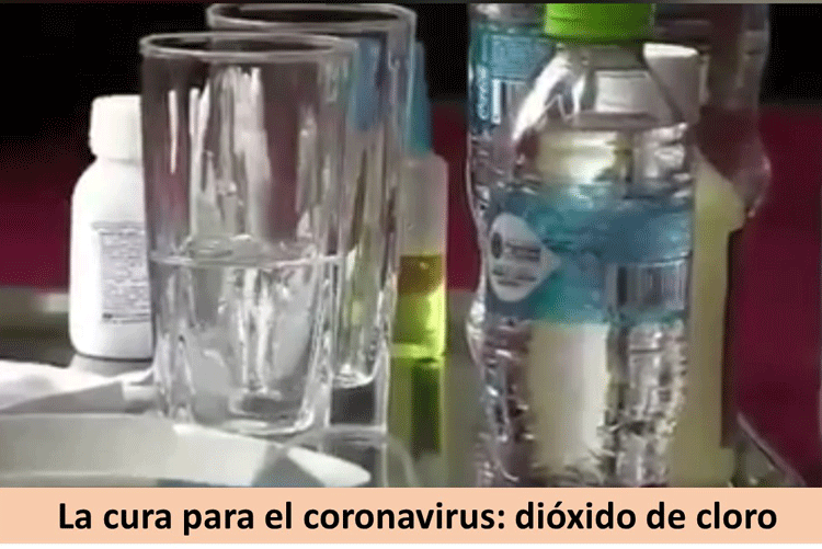 Cura para el coronavirus; dióxido de cloro
