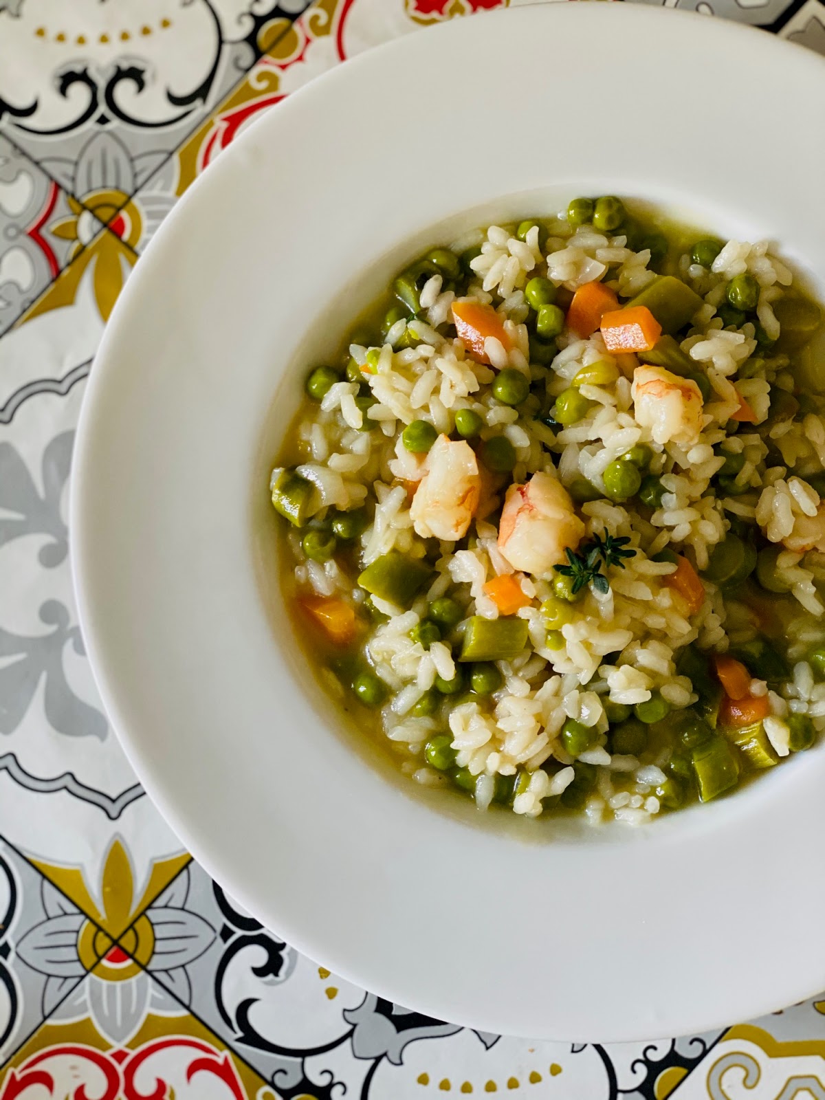 Risotto primavera (piselli, asparagi, gamberi e timo) Anna The Nice