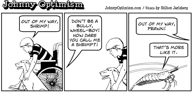 johnny optimism, medical, humor, sick, jokes, boy, wheelchair, doctors, hospital, stilton jarlsberg, bully, bullying, shrimp, tease