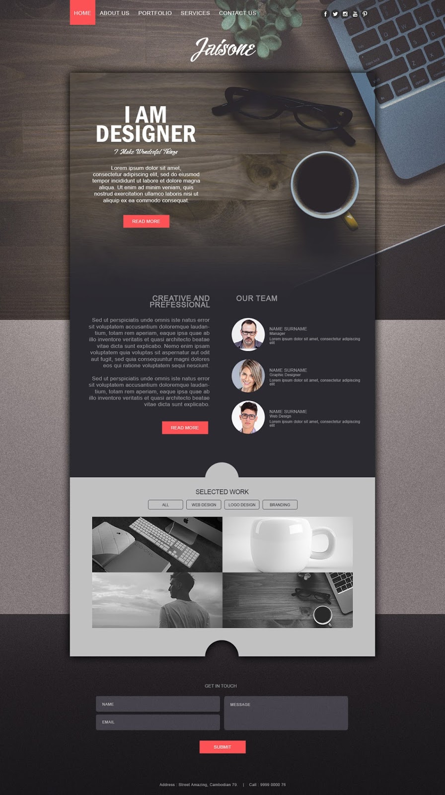 Make a Stylish Portfolio site Design With Grain Texture In