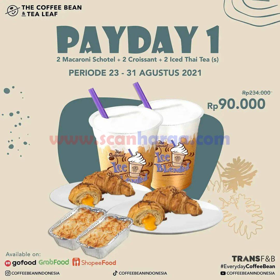 The Coffee Bean Payday Promo 2 varian Paket - harga mulai Rp. 90.000,-