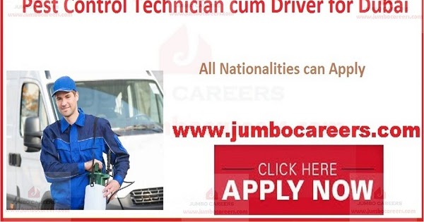 Pest Control Technician cum Driver Jobs in Dubai