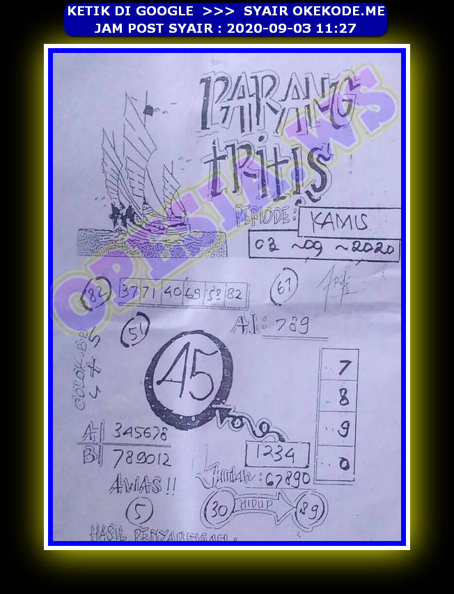 Syair Sgp Kamis 3 September 2020 Royal Syair