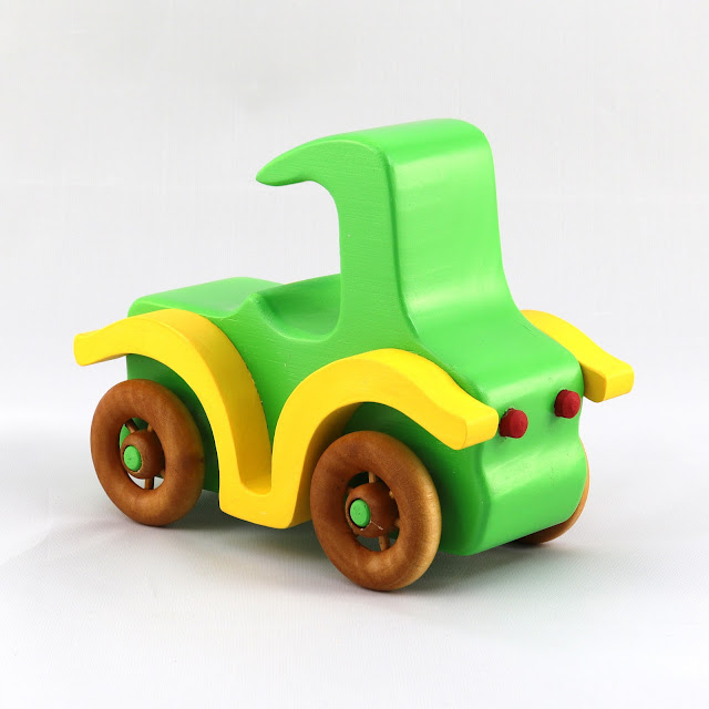 Handmade Wood Toy Car, An Old Fashioned Style Coupe from the Bad Bob's Custom Motors Series