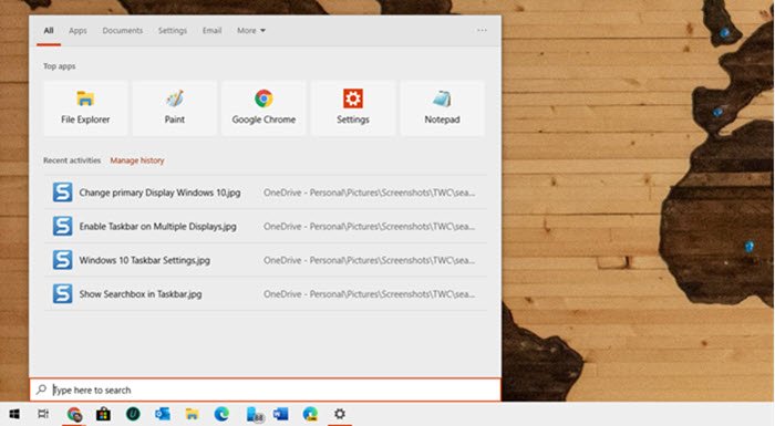 Falta la barra de búsqueda de Windows 10