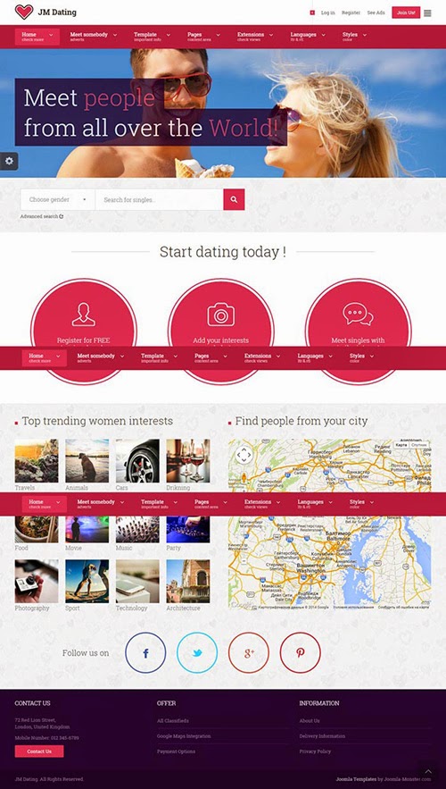 Classifieds Joomla template - JM Dating