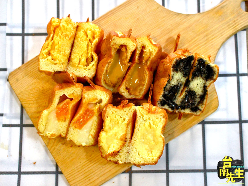 台南雞蛋糕／限量供應晚來吃不到／新鮮現打麵糊／獨家研發自製內餡／當日限定隱藏版口味／科學園區最愛下午茶點心