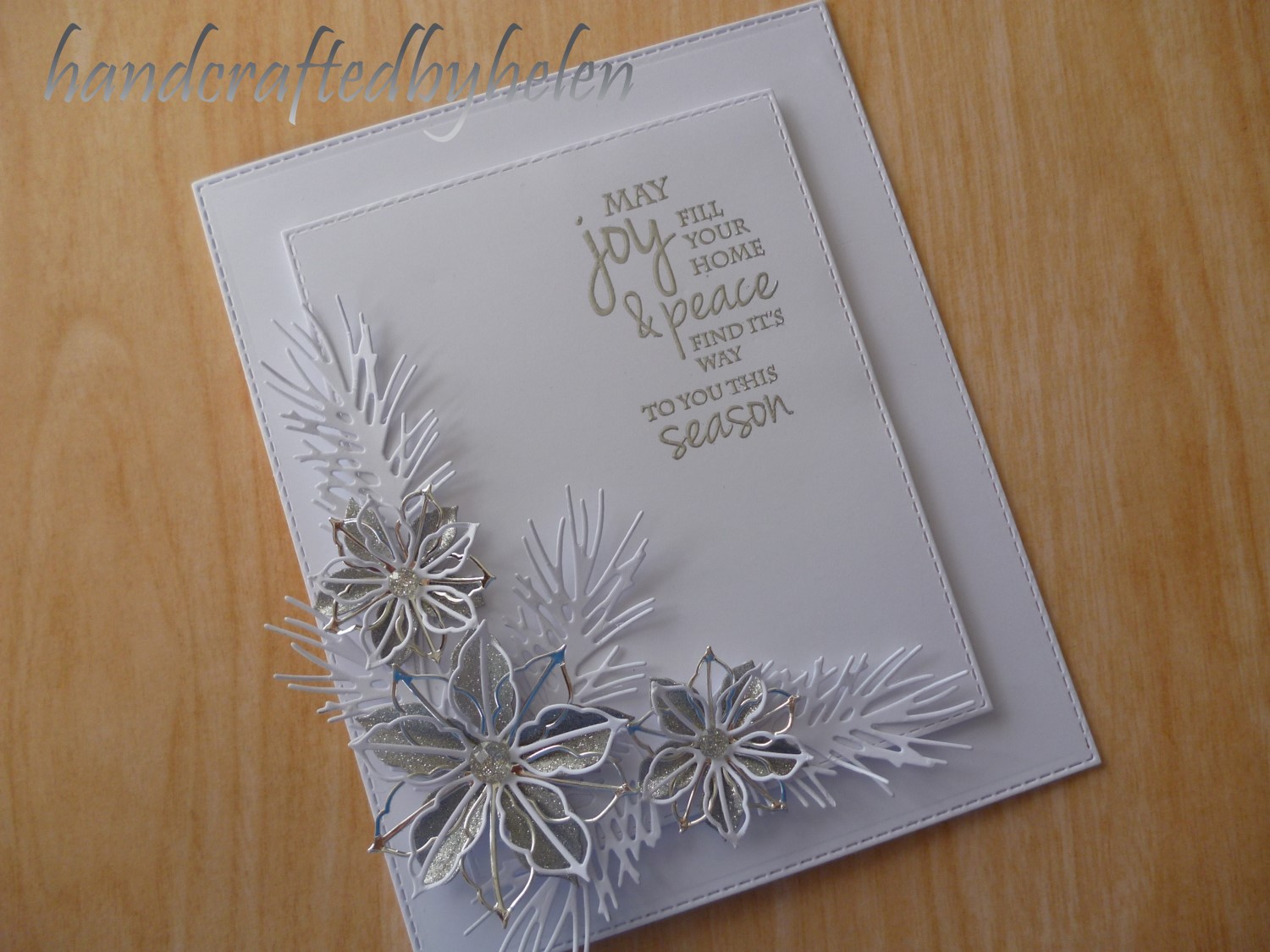 Handcrafted by Helen: Silver and white poinsettia 