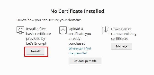 How to install Plesk panel Free SSL