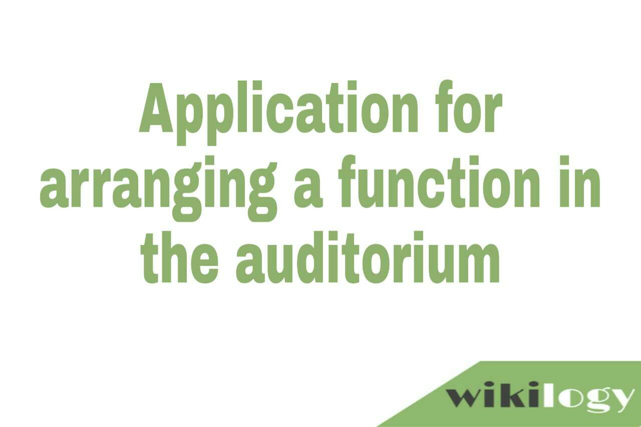 Application for arranging a function in the auditorium