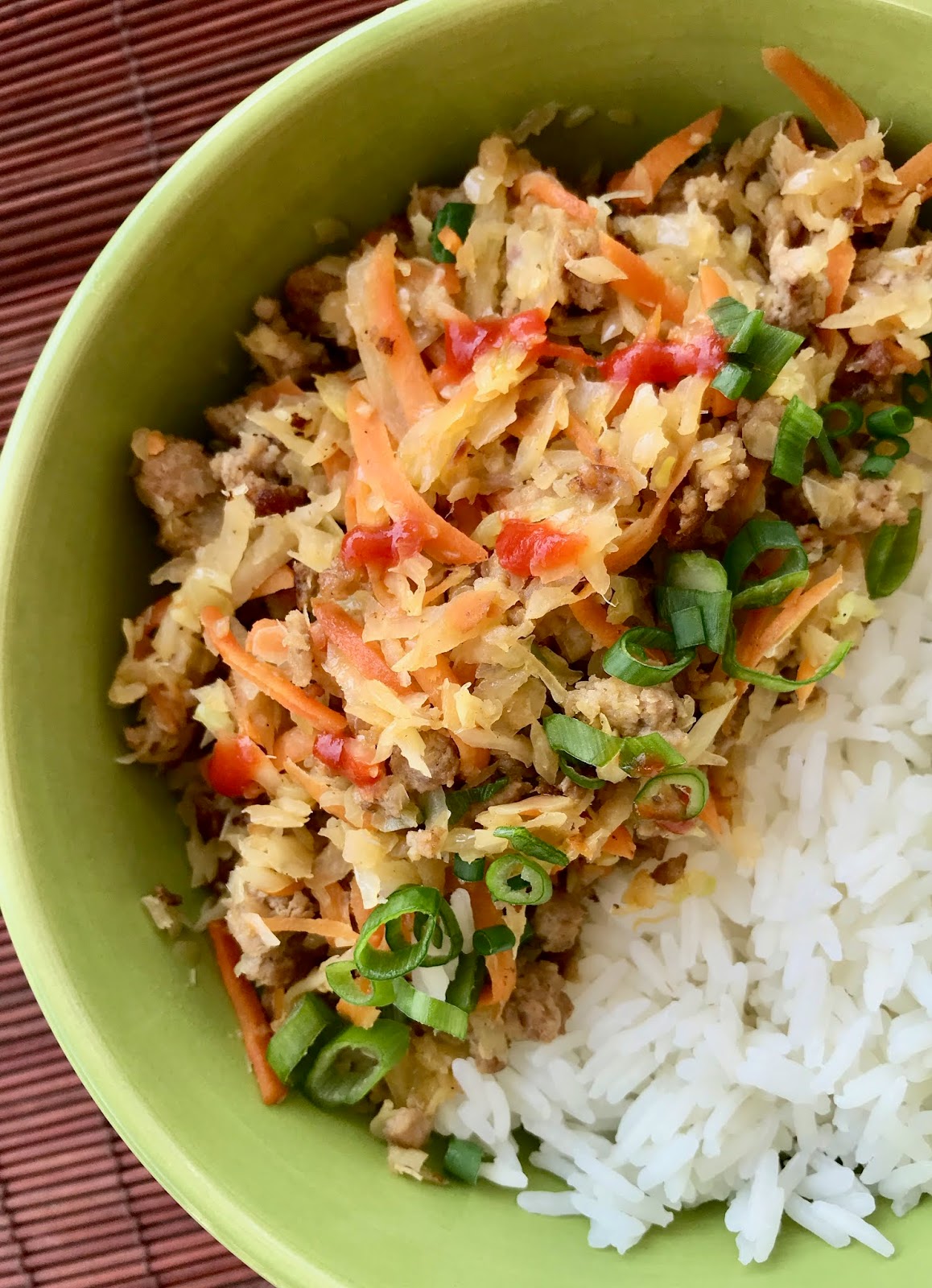 Savory Moments Pork egg roll bowls