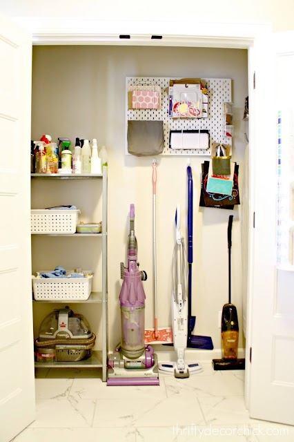 mud room closet for cleaning supplies