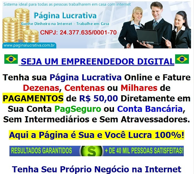 P&aacute;gina Lucrativa - Ganhe Dinheiro na Internet, Voc&ecirc; ficar&aacute; estarrecido ao ver o funcionamento da P&aacute;gina Lucrativa e muito surpreso com os ganhos que voc&ecirc; poder&aacute; obter ao fazer uso desta ferramenta!