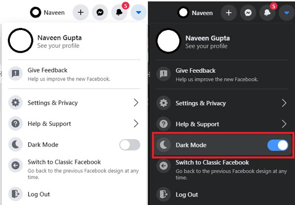 Facebook just launched its brand new site, how to enable dark mode on facebook