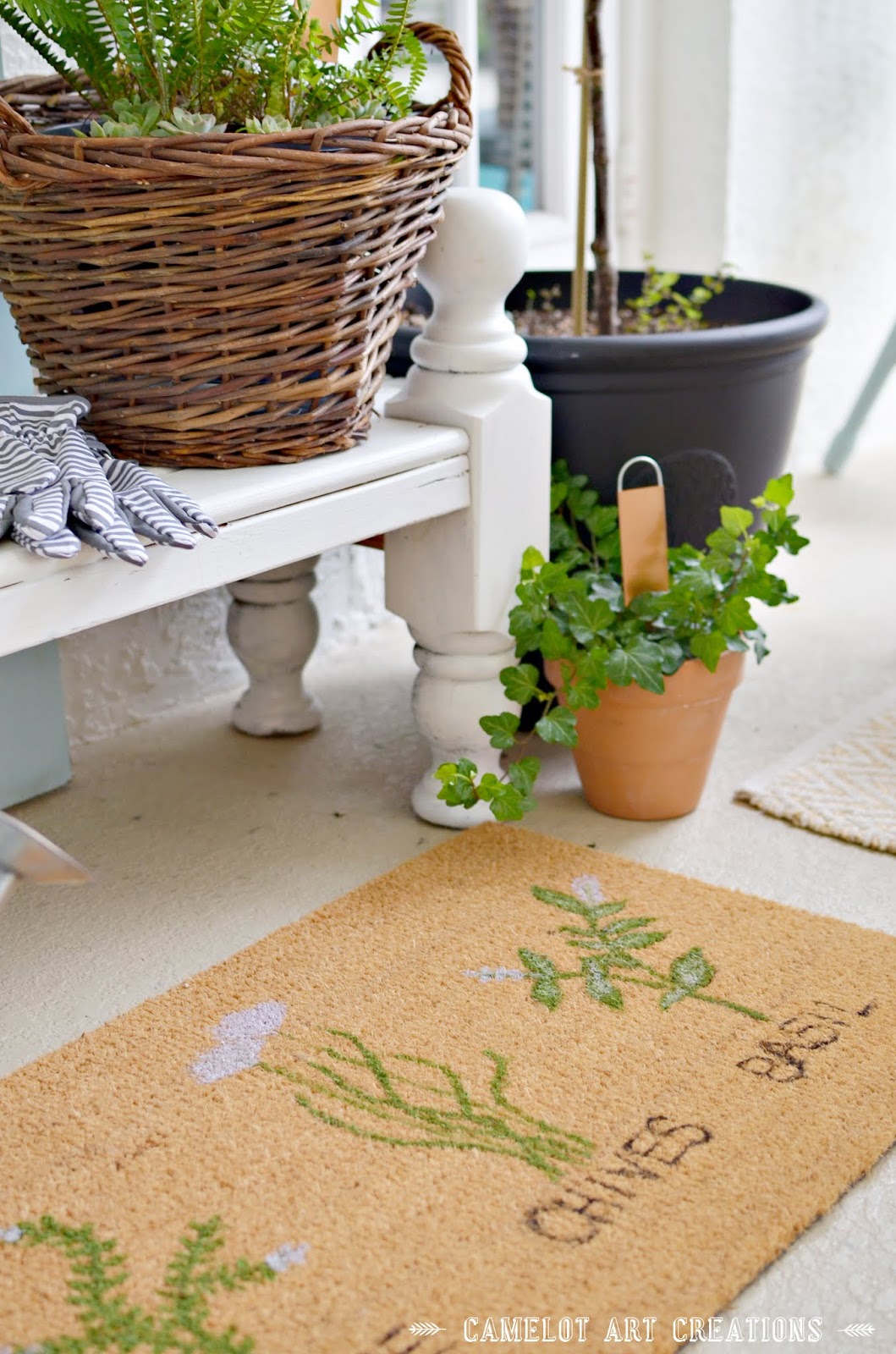 Camelot Art Creations DIY Herb Painted Doormat