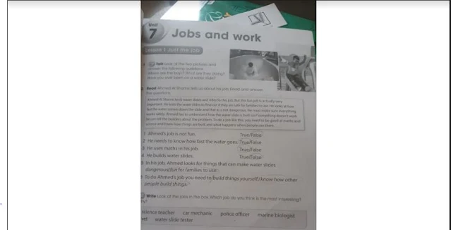 حل درس Jobs and work للصف السادس
