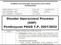 Standar Operasional Prosedur (SOP) Pembiayaan PAUD Tahun 2021/2022