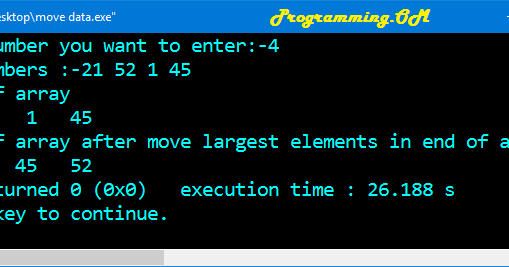 Program in C and C++ to move largest element in the end of an array
