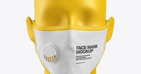 Download Free Face Mask With Valve Mockup PSD Mockup Template