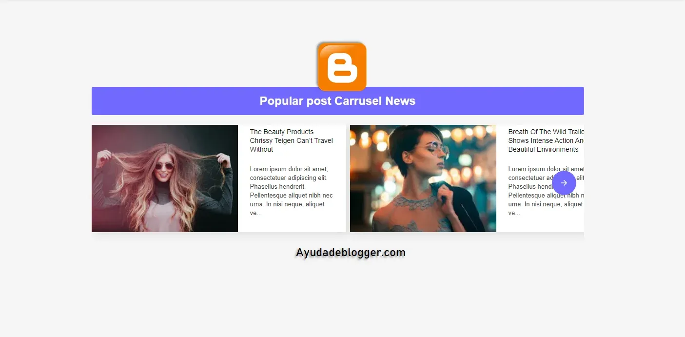 Entradas populares para Blogger Slideshow - Popular post Blogger