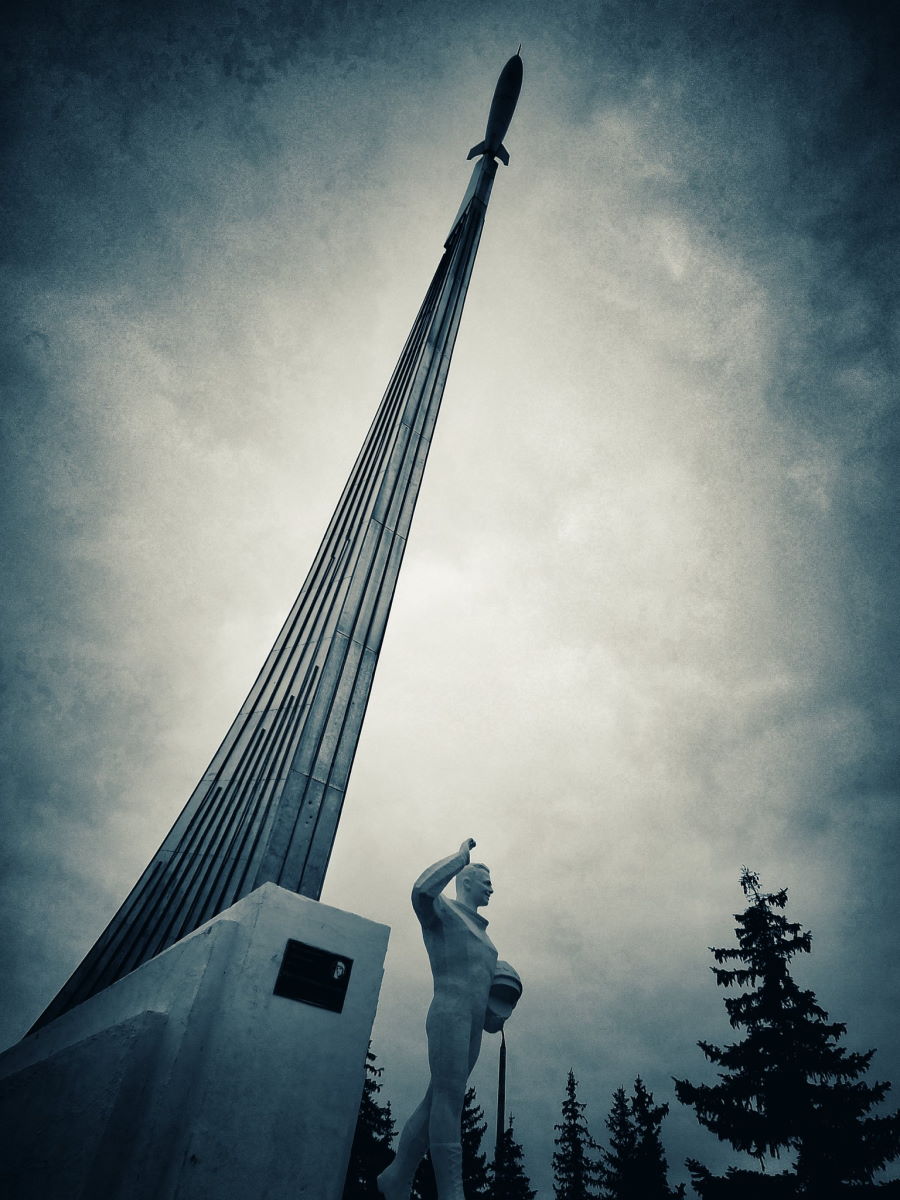 The monument to Yuri Gagarin at the landing site, near Engels