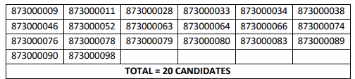 HPSSC Hamirpur  Havildar Instructor/ Quarter Master Havildar Post Code: 873 Screening Test Result 2021