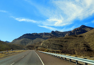 Driving into the Franklin Mountains