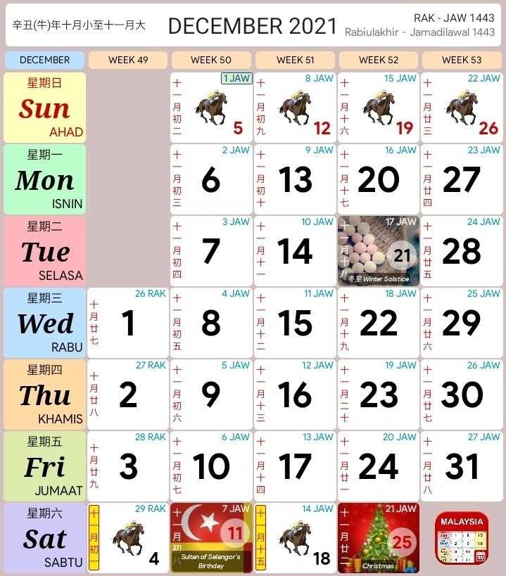  2022  Malaysia  Calendar  Download Kalendar Kuda 2022  Pdf