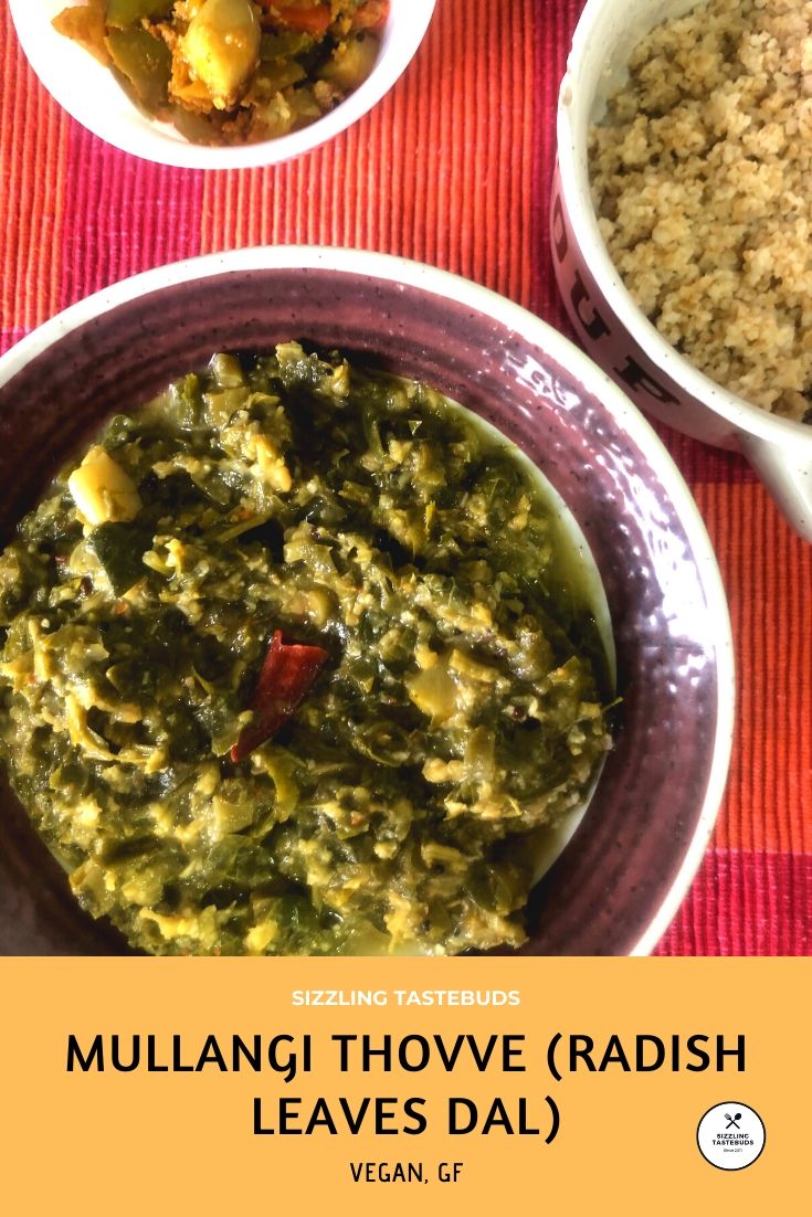 Sizzling Tastebuds Mullangi Soppu Thovve Vegan and GF Radish and