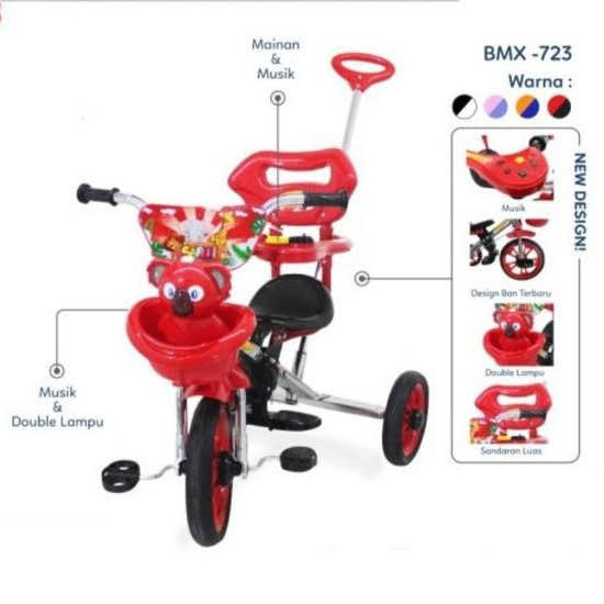 Tokosarana Mahasarana Sukses Sepeda Roda Tiga Anak Pmb Bmx 723 Safari Koala Musik Nikel Ban Karet