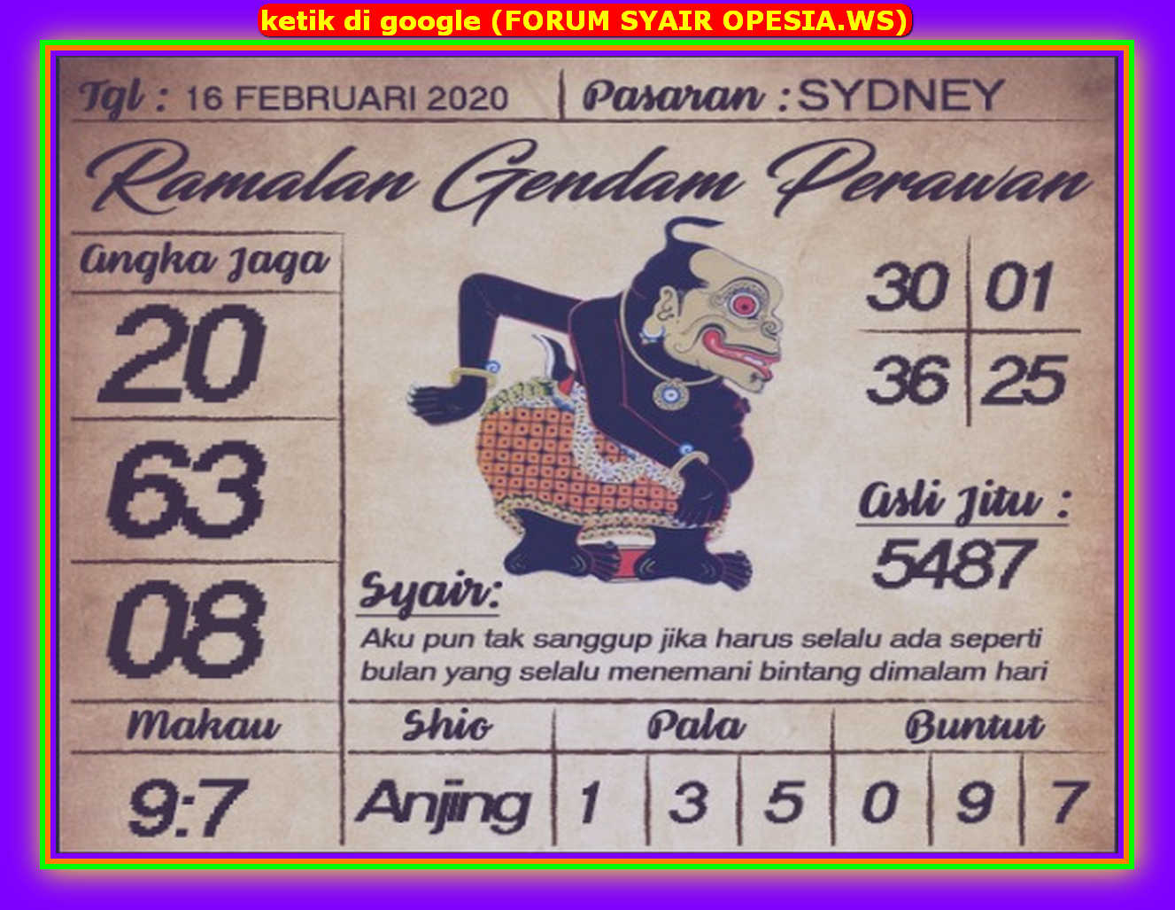1 New Message Kode Syair Sydney 16 Februari 2020 Forum Syair Togel Hongkong Singapura Sydney