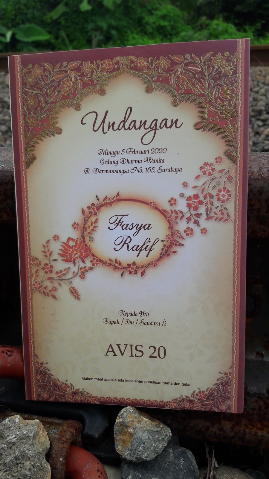 UNDANGAN BLANGKO AVIS 20 Rp 1200 san