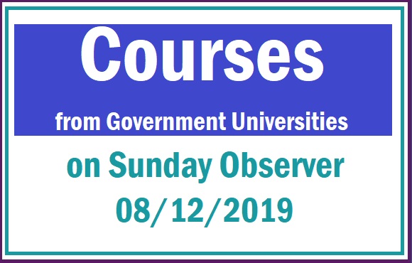 Course Details on Sunday Observer (08.12.2019)