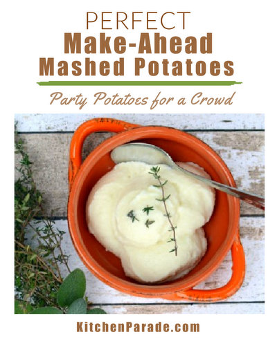Perfect Make-Ahead Mashed Potatoes (Party Potatoes) ♥ KitchenParade.com, rich, fluffy mashed potatoes, perfect for parties and family gatherings.