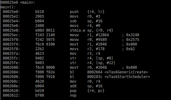 Cortex-M3 exceptions with ARM code
