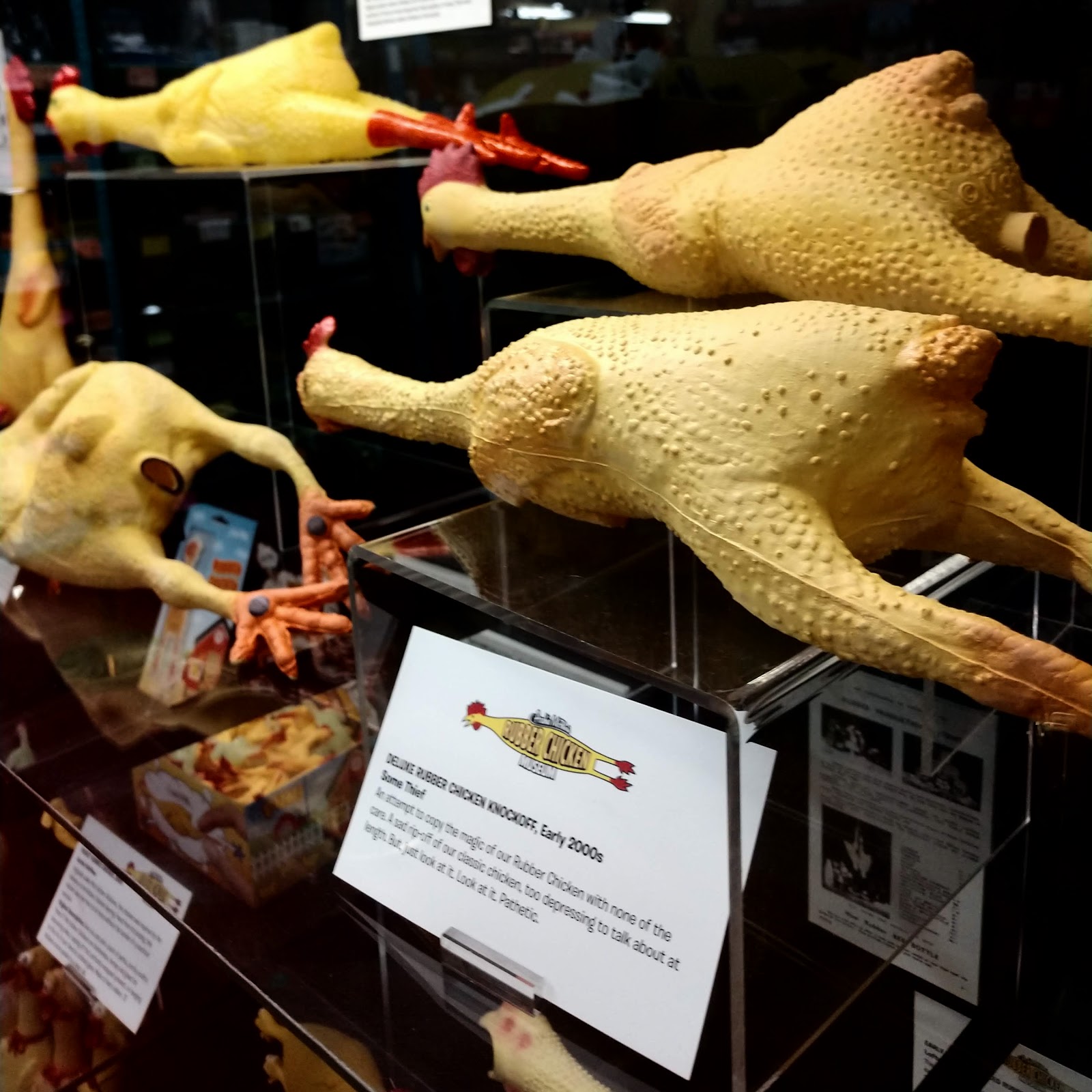 Rubber, rubber. Chicken dinner.