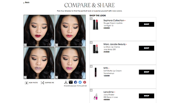 Memilih Warna Lipstick Yang Cocok Dengan Sephora Virtual Artist