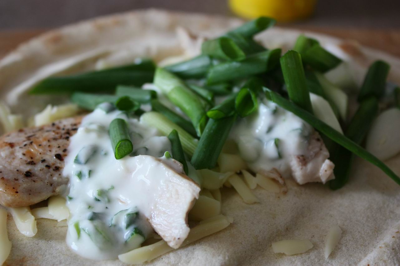 Espresso Style Chicken Yogurt Sauce Pita Wraps
