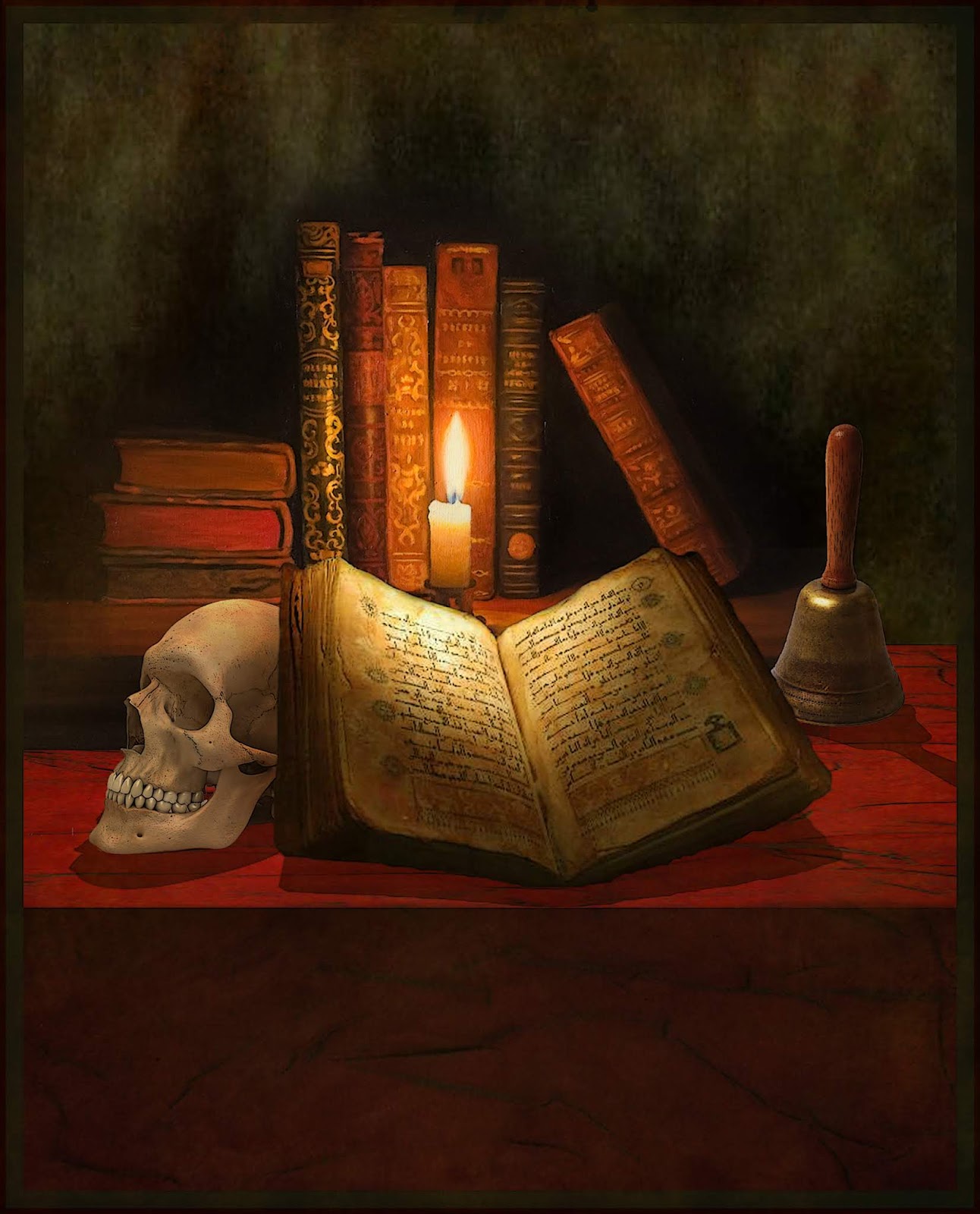Свеча книга открытка