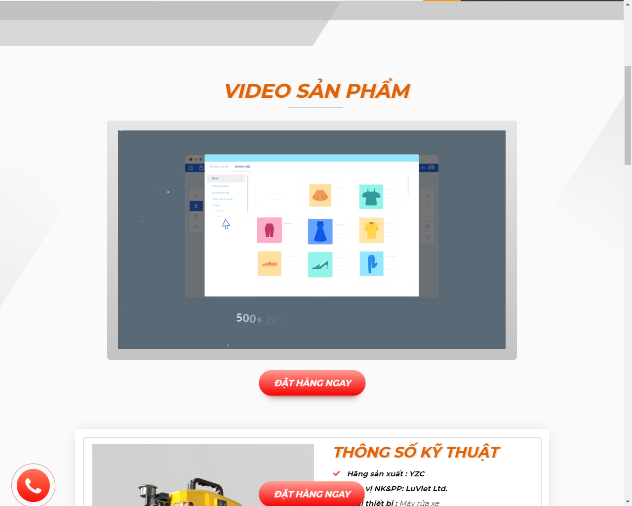 Mẫu Landing Page Máy Rửa Xe Cao Cấp LuViet|Cho Thuê Ladipage Giá Rẻ