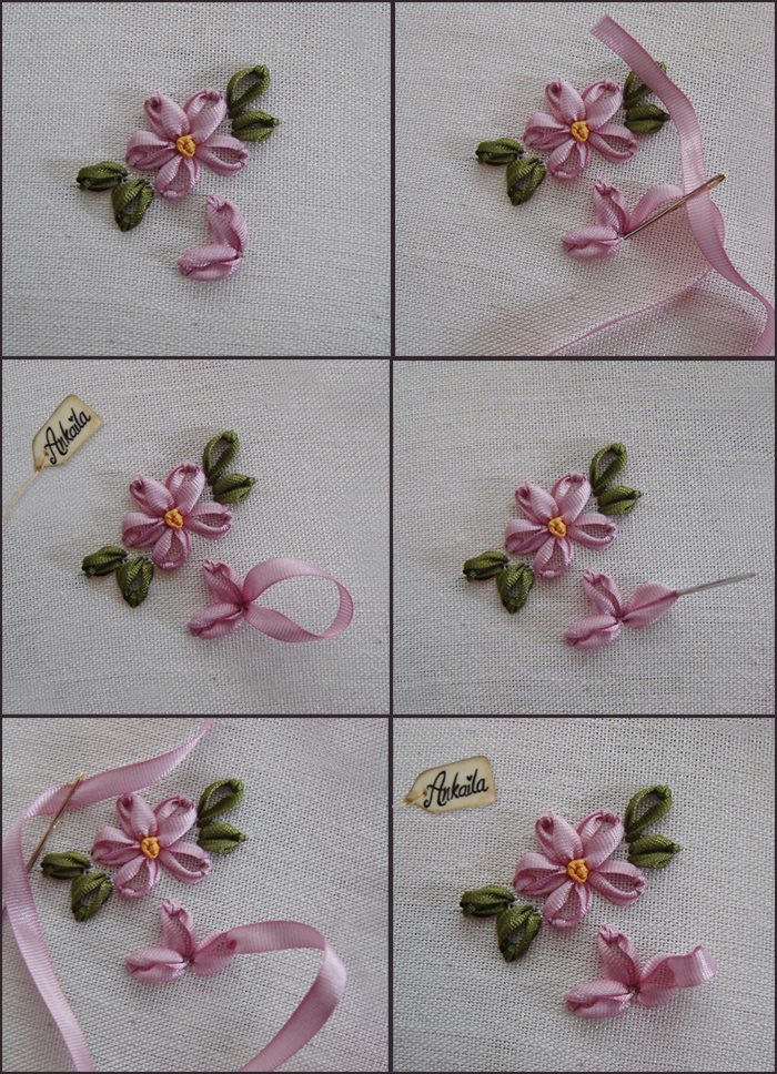 Silk ribbon embroidery tutorial step by step