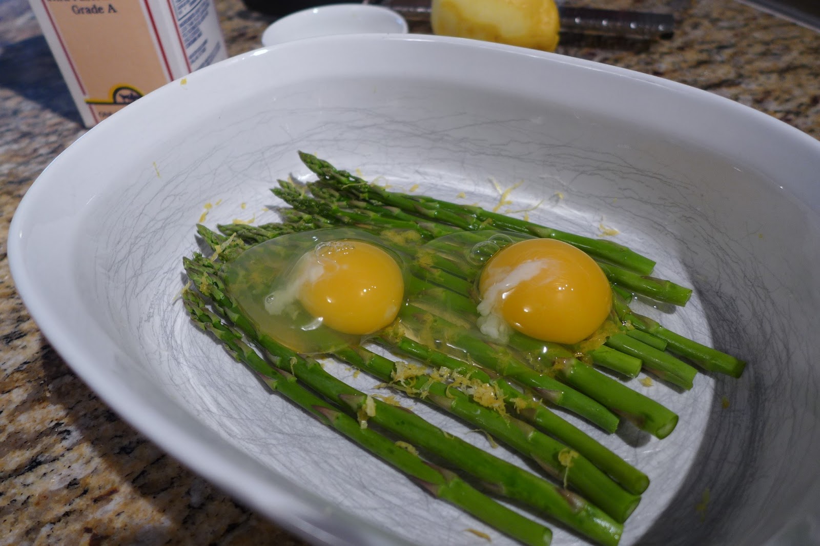 Dimples & Delights Baked Egg & Asparagus