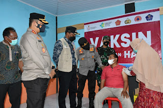 HUT Bhayangkara, Kapolres, Dandim dan Bupati Aceh Timur Pantau Vaksinasi Massal Juni 26, 2021