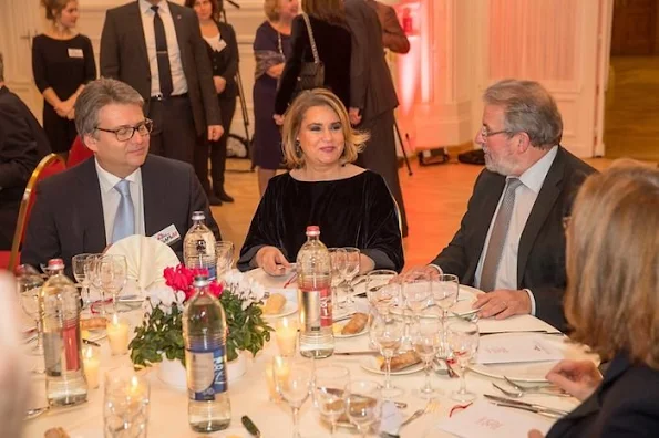 Grand Duchess Maria Teresa attended gala dinner of 30th anniversary of establishment of MSF-Luxembourg at Cercle Cite Culture Center.