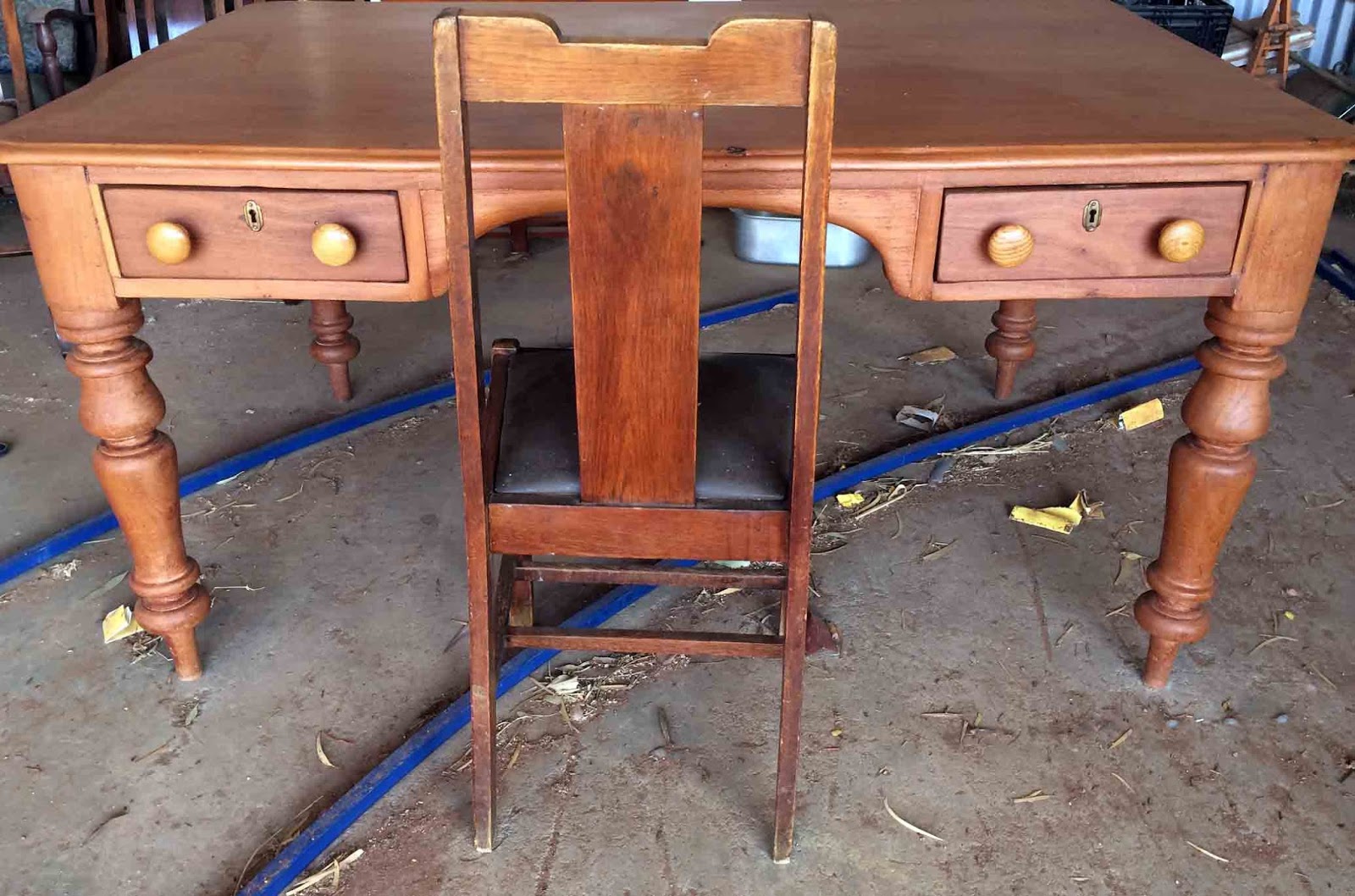 Thoughts are like fishes Red cedar desk from 1879