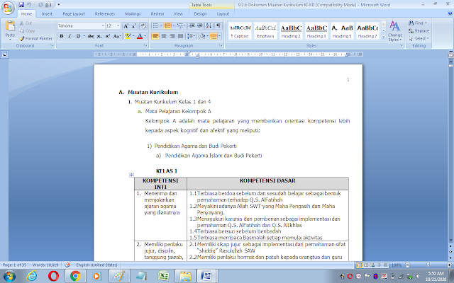 Dokumen muatan kurikulum 2013 sekolah/madrasah (KI dan KD kelas 1-6)