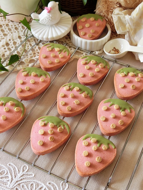 Bon Bon Art Cooking かわいいレシピ いちごミルククッキー 友チョコ バレンタイン ホワイトデー プレゼントに