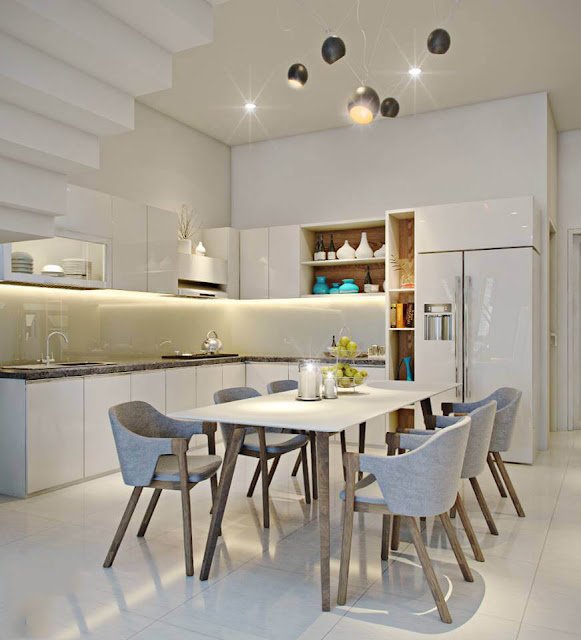 Nhà phố đẹp 3 tầng thiết kế mở hiện đại - Nội thất phòng ăn