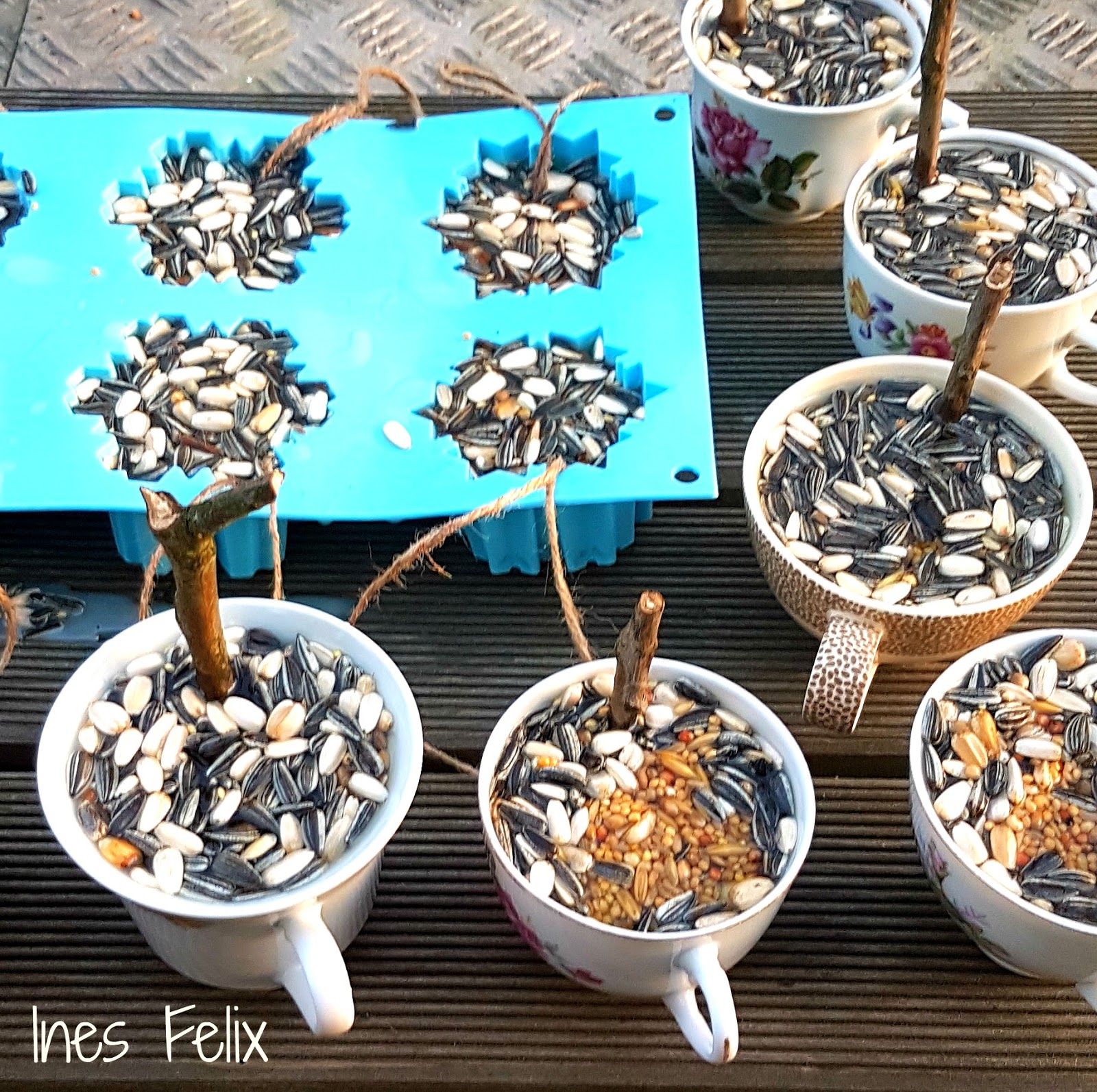 Ines Felix Kreatives zum Nachmachen Vogelfutter in Tassen