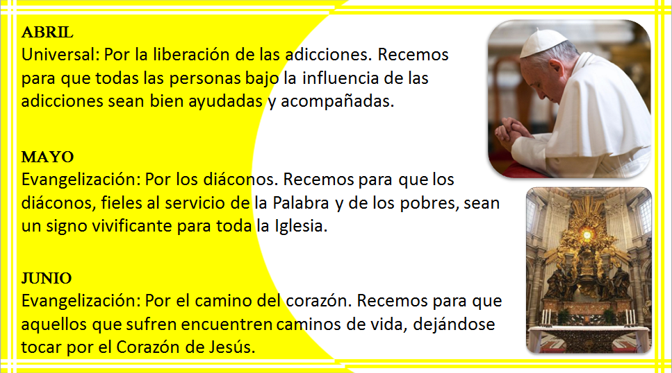 "MI PARROQUIA DE LOS DOCE APÓSTOLES" INTENCIONES DE ORACIÓN DEL PAPA